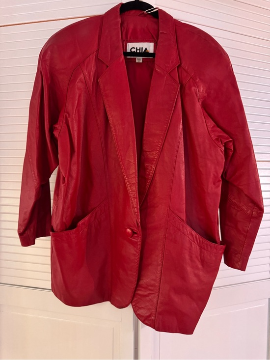 Chia Jackets & Blazers - Vintage 80’s Chia Red Leather Blazer Jacket